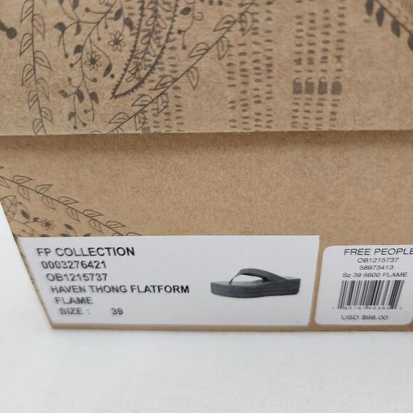 NEW Free People Haven Red Leather Thong Platform Sandal in Flame Red - Picture 13 of 14